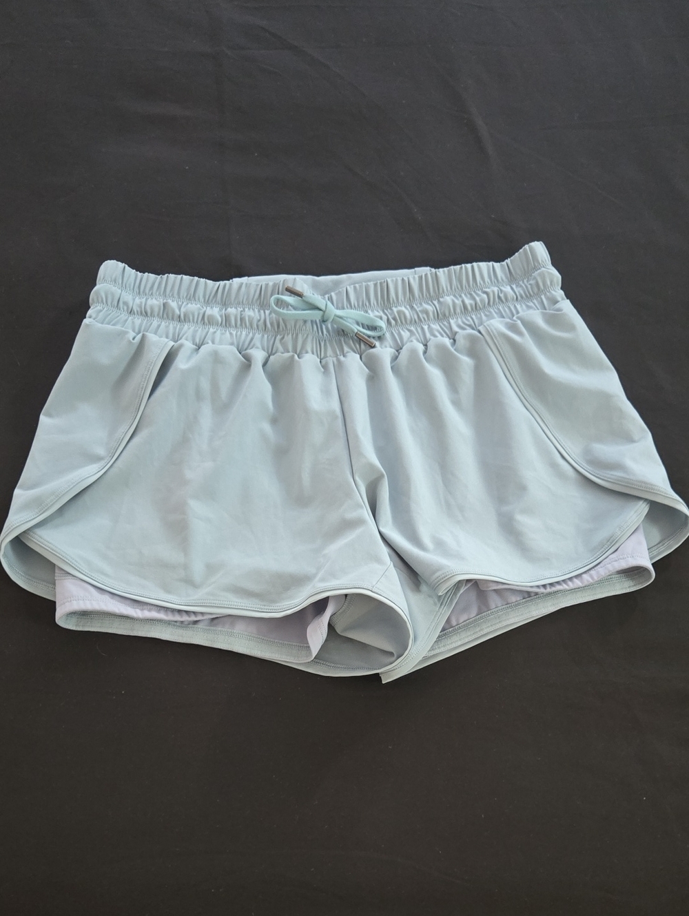 CRZ YOGA Light Blue Women's Athletic Drawstring Shorts